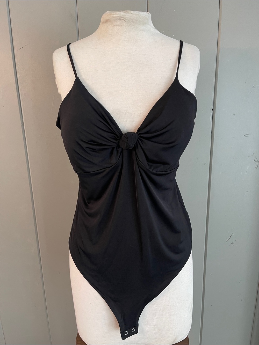 NWT Express Bodysuit Thong Back Minimalist Club Corporate Goth Baddie Festival